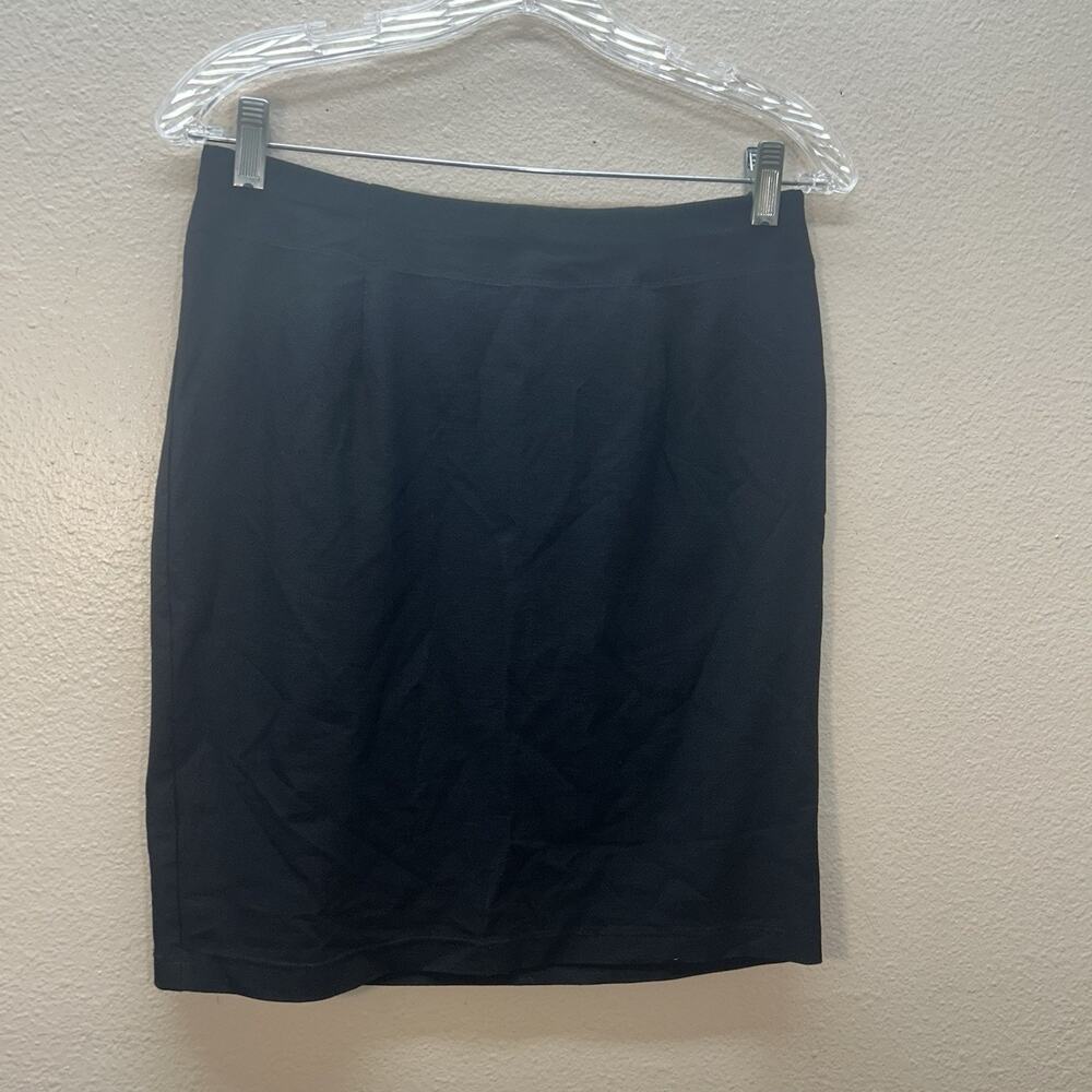 Eileen Fisher Pencil Skirt Mini Black SZ P‎ S Minimalist Classic Career Timeless